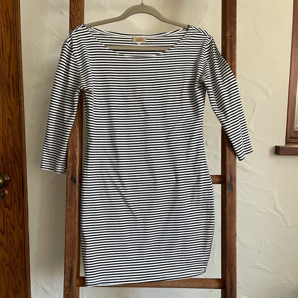 Striped Stretch Cotton Mini Dress